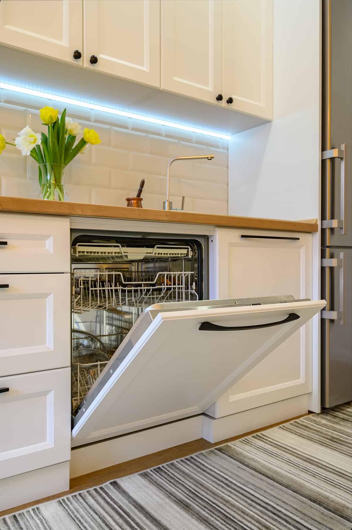 Install an integrated dishwasher