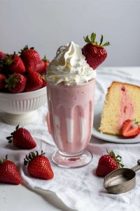 Boozy Strawberry Shortcake Milkshake