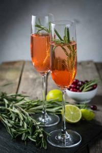 Cranberry Rosemary Champagne Cocktail