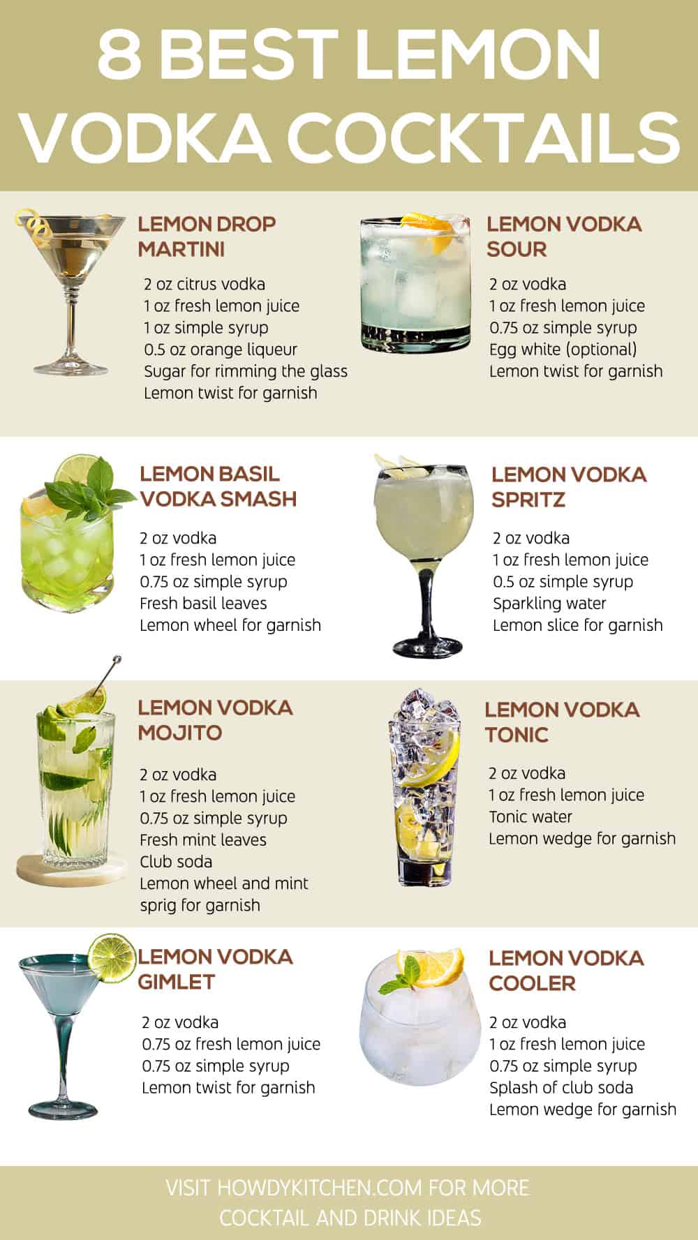 Lemon Vodka Cocktails