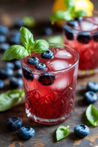 Blueberry Bourbon Basil Smash