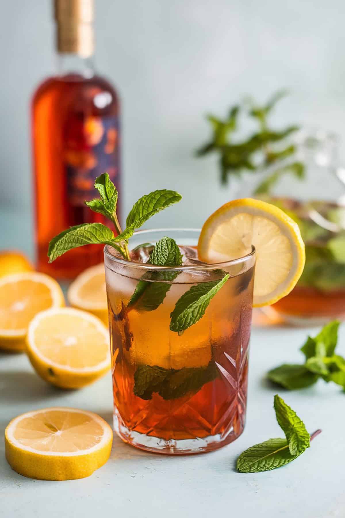 Honey Mint Bourbon Iced Tea