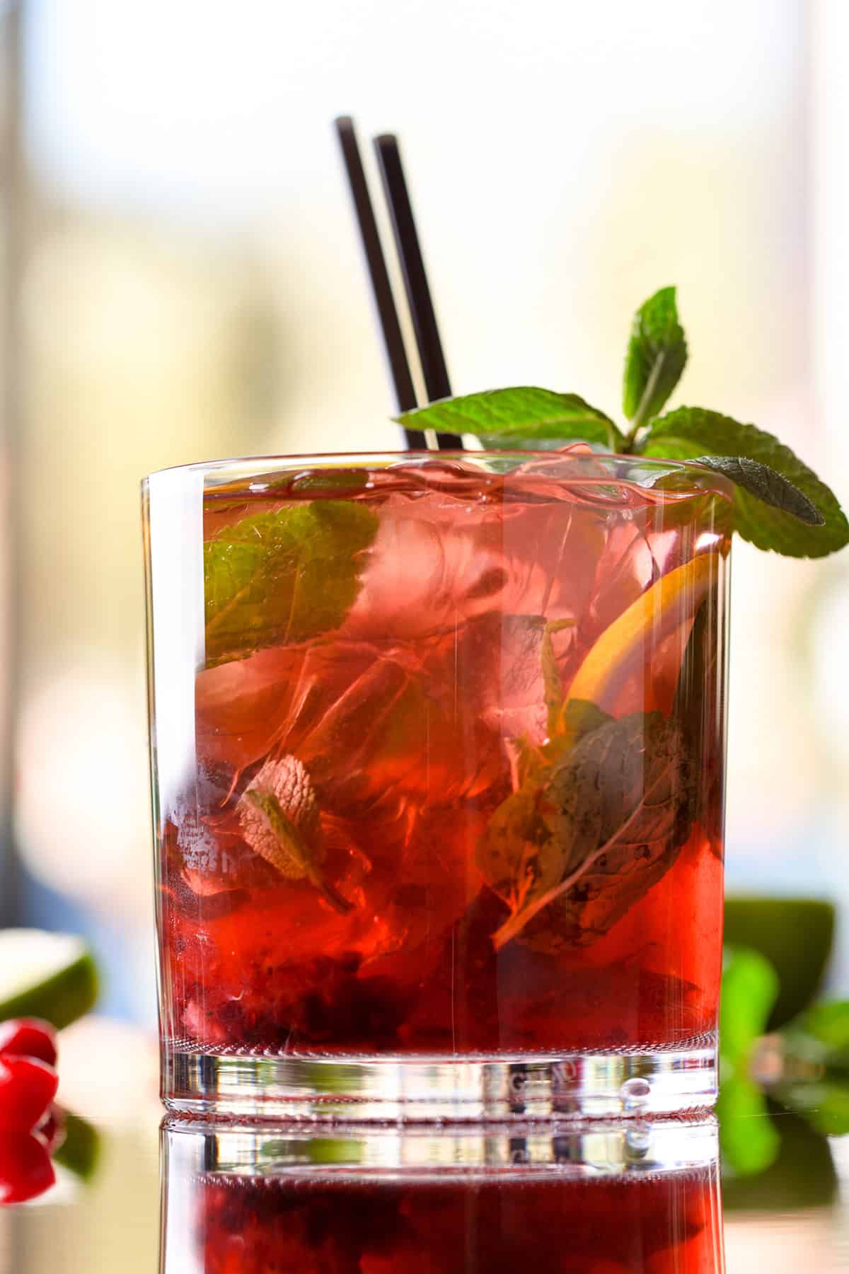 Rum Mojito With Cranberry