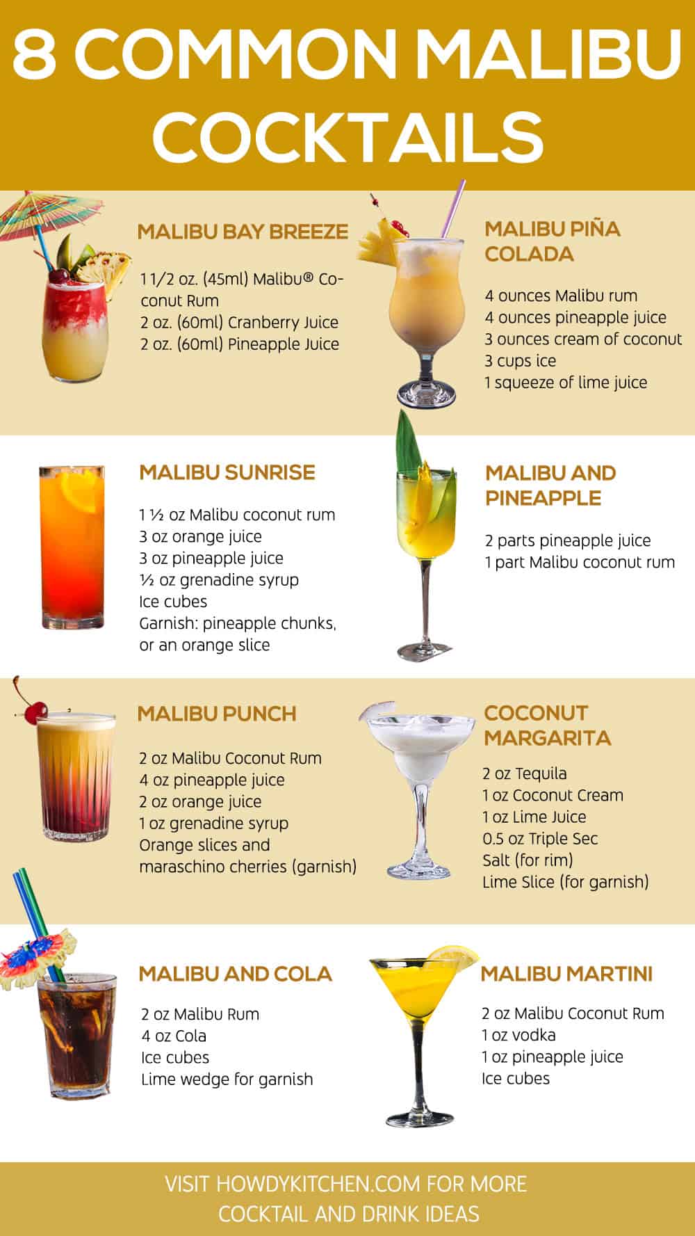 malibu cocktails recipes