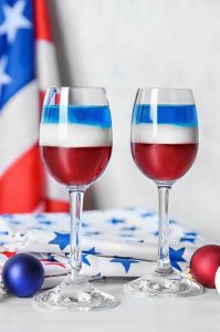 Red, White, And Blue Layered Cocktail