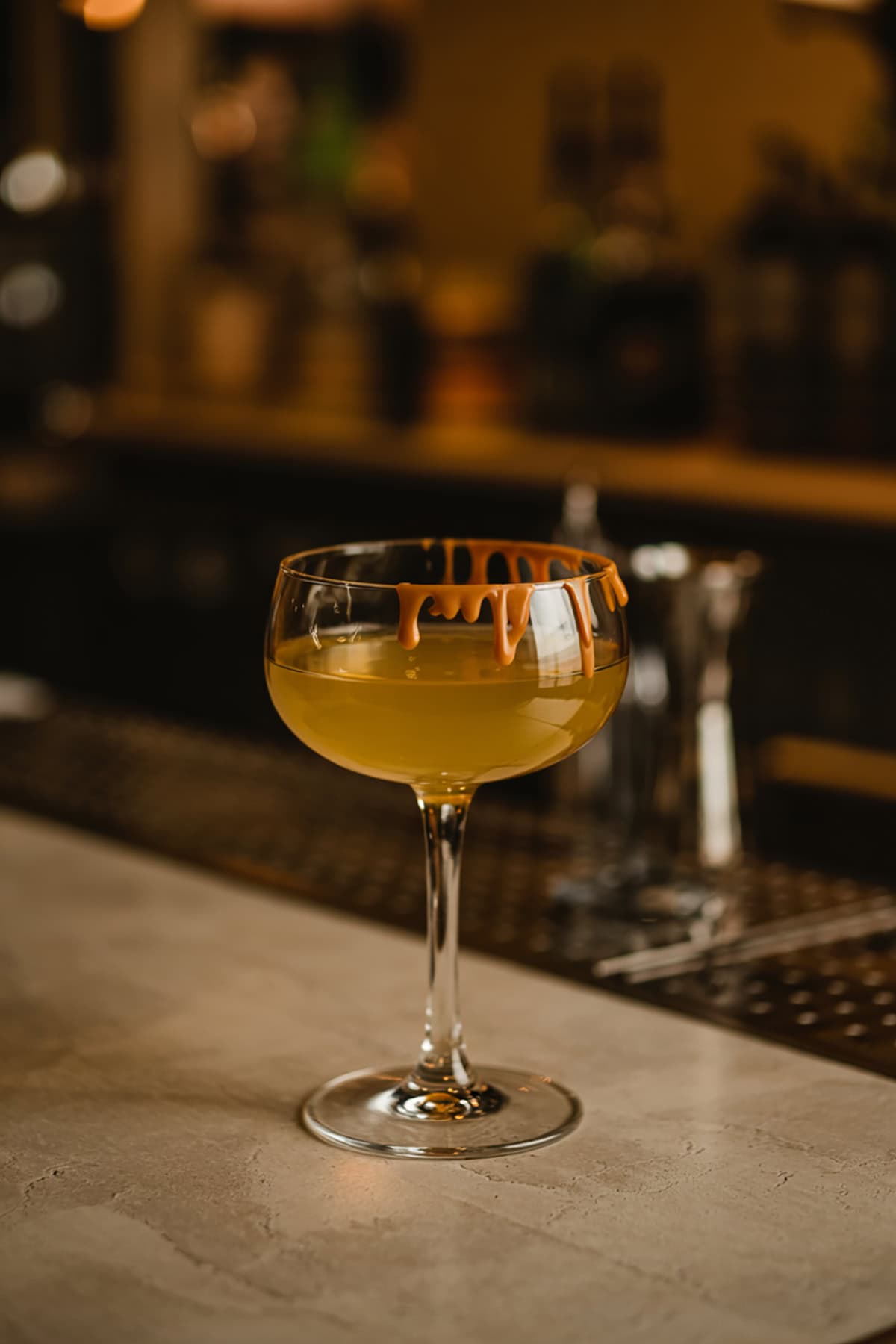 Caramel Apple and Spiced Rum Cocktail