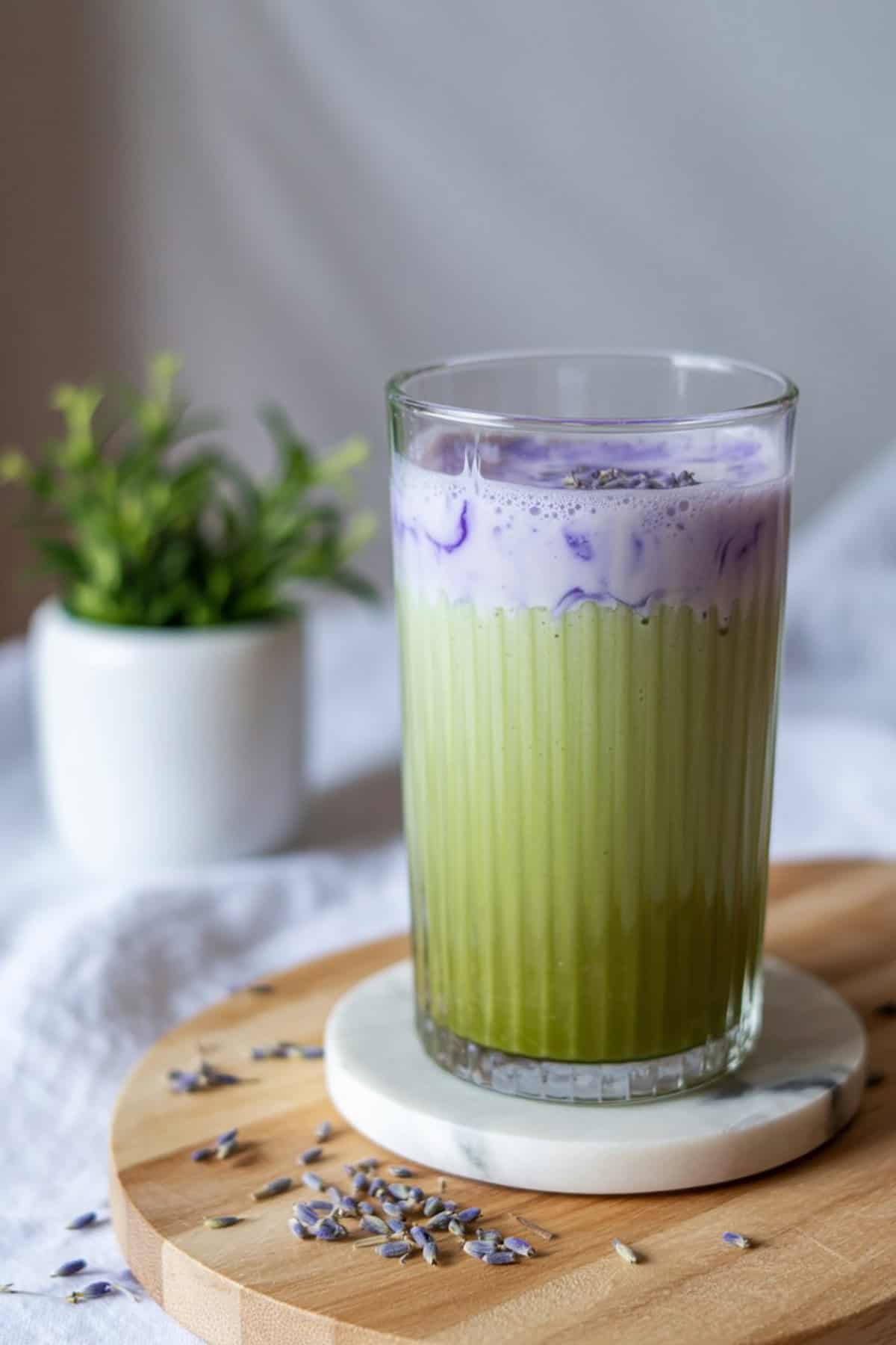 Easy Iced Lavender Cream Oat Milk Matcha Recipe (Starbucks Copycat)
